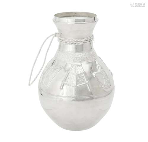 An Omani silver coloured baluster jug