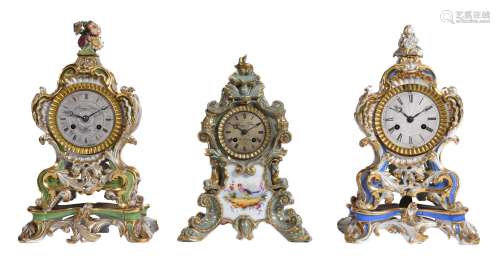 Two similar Paris porcelain clock cases