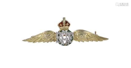 A mid 20th century RAF diamond brooch