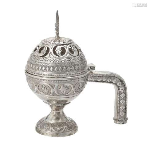 An Omani silver coloured incense burner