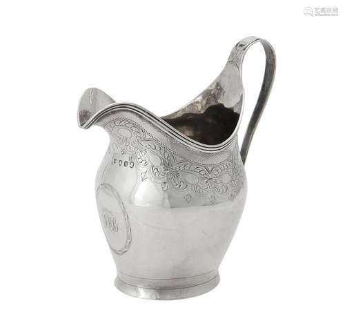 A George III silver oviform cream jug by Peter, Ann and Will...