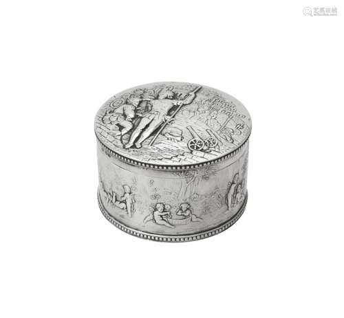 A continental silver circular box