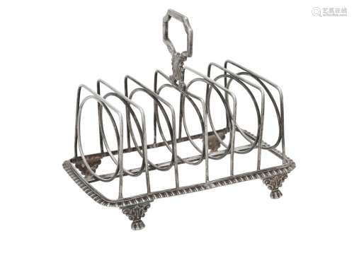 A George III silver six division toast rack by William Burwa...