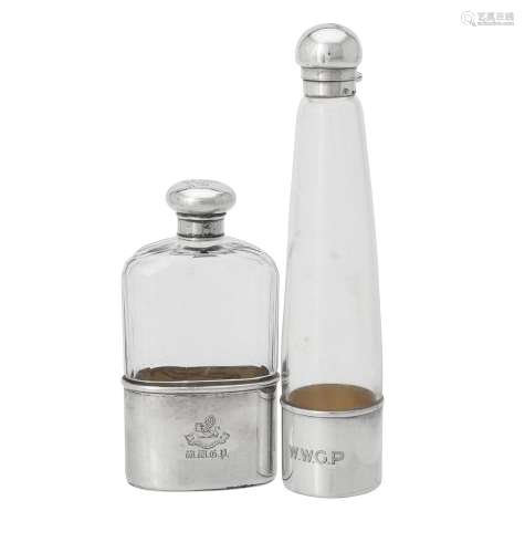 A Victorian silver mounted tapering spirit flask by Drew & S...