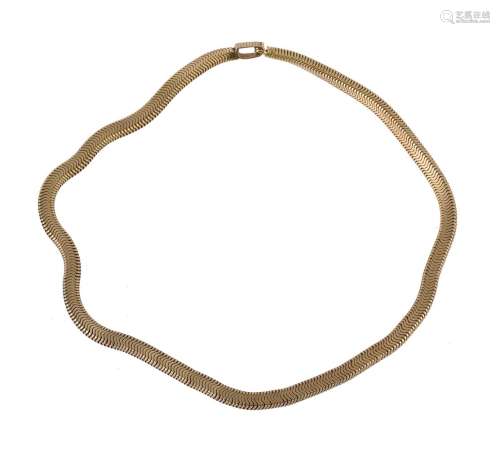 A 1960s flattened chevron link necklace