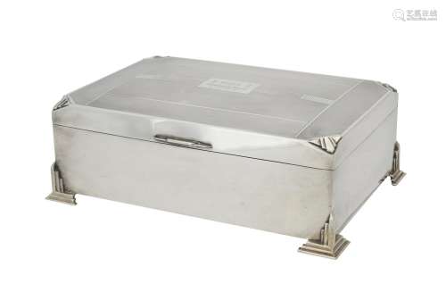 A large silver mounted cigar box by Charles S. Green & Co. L...
