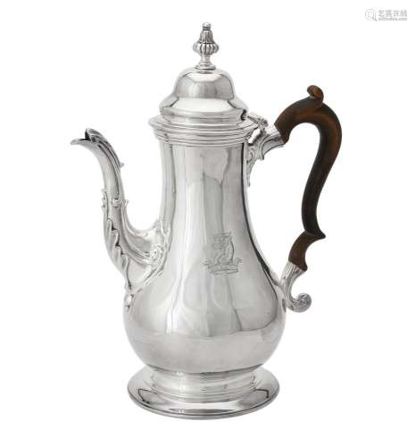 An early George III silver baluster coffee pot by Thomas Whi...