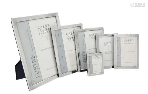 Five silver mounted rectangular photo frames by Carr's of Sh...