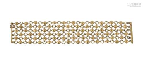A gold coloured mesh link bracelet by Talisman