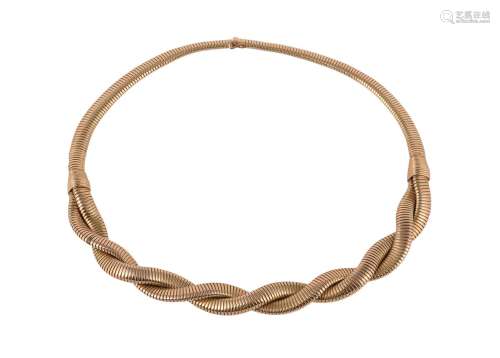 A mid 20th century flattened gas pipe link necklace