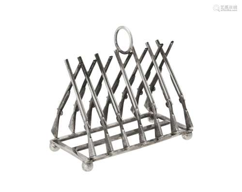 A silver six division toast rack by Whitehill Silver & Plate...