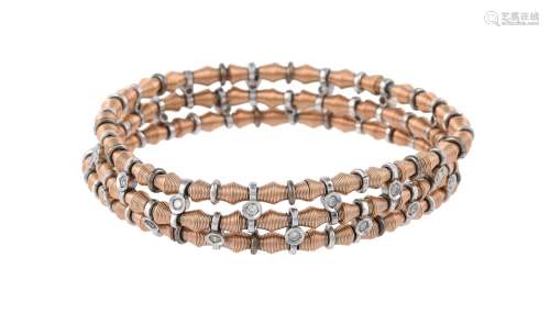 A two colour diamond bracelet