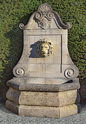 A Continental carved limestone all fountain