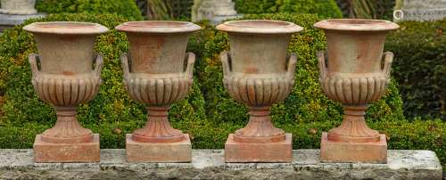 A set of four terracotta vases