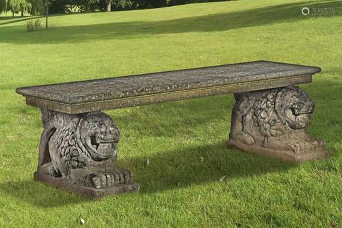 A stone composition garden seat