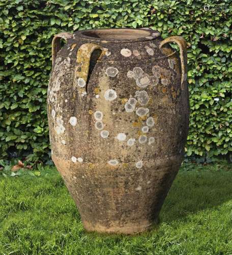A terracotta vase or planter