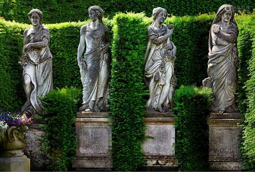 A set of four Continental sculpted limestone models of the F...