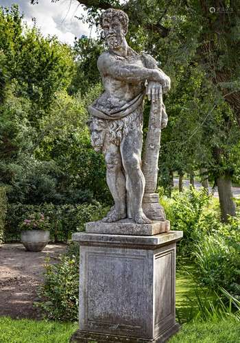 A sculpted limestone model of Hercules