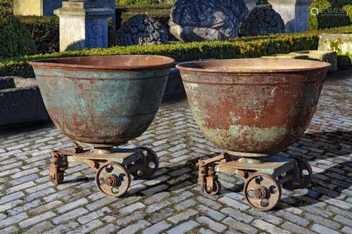 A pair of French iron planters