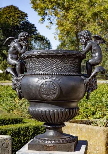 After Claude Ballin I (1615-1678), a French cast iron urn