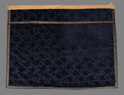 A Chinese Court woven cut velvet silk made into a table pane...