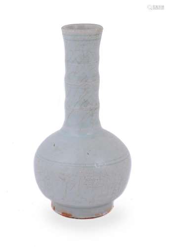 A Chinese pale celadon bottle vase