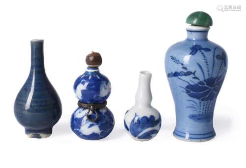 A Chinese light blue-ground porcelain snuff bottle