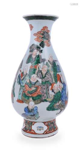 A Chinese Famille Verte 'Lohan' vase