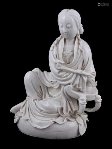 A finely modelled Dehua figure of Guanyin