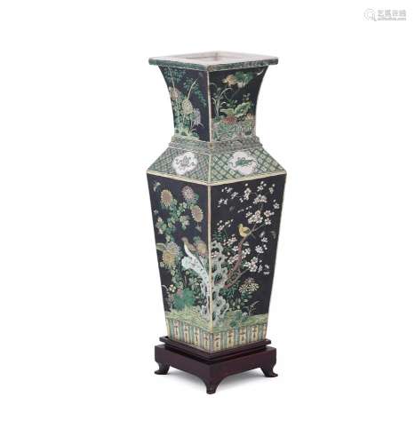 A Chinese 'Famille Noire' vase