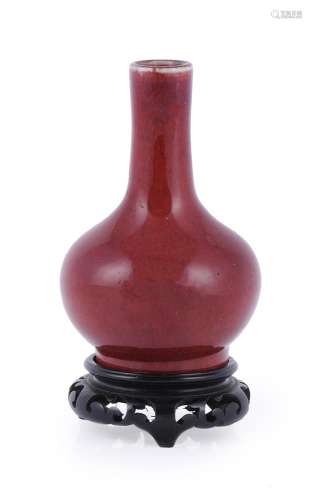 A small Chinese sang-de-boeuf vase