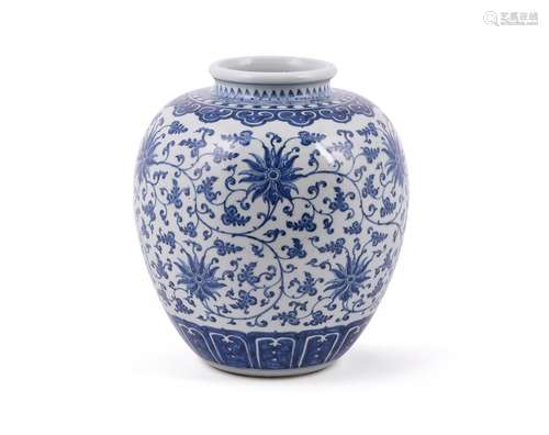 A Chinese blue and white jar