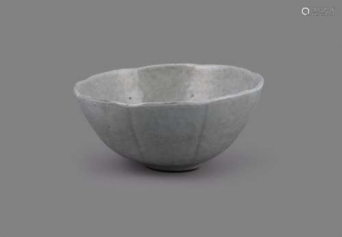 An attractive Chinese pale celadon lobed bowl