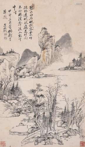 Qian Weichen (1720-1772), Landscape, ink on paper