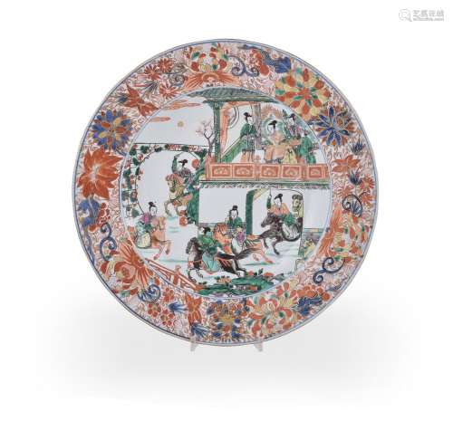 A very fine Chinese porcelain famille verte dish