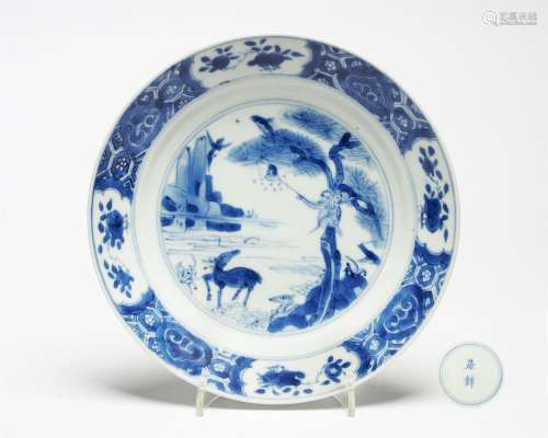 A rare Chinese blue and white 'Monkey