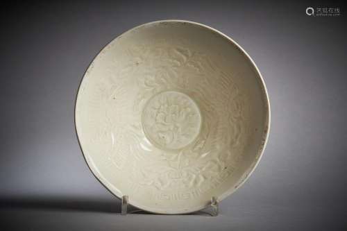 A Chinese moulded 'Ding' type bowl