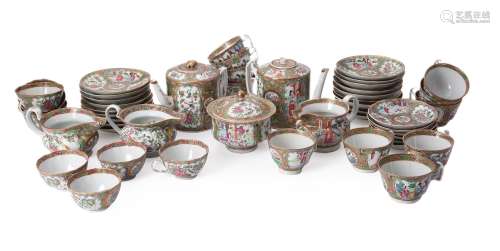 A Chinese Famille Rose Cantonese assembled tea service