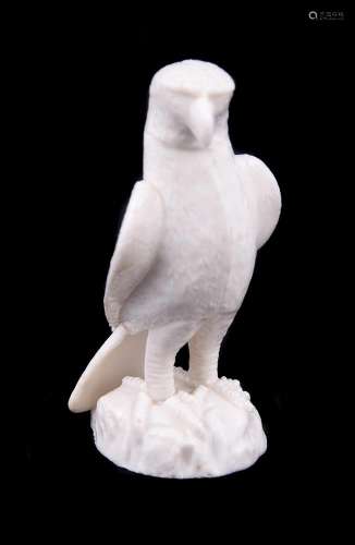 A rare Chinese Dehua model of a standing hawk