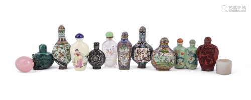 A group of nine Chinese snuff bottles