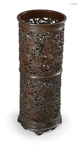 A Japanese Bronze Umbrella Stand