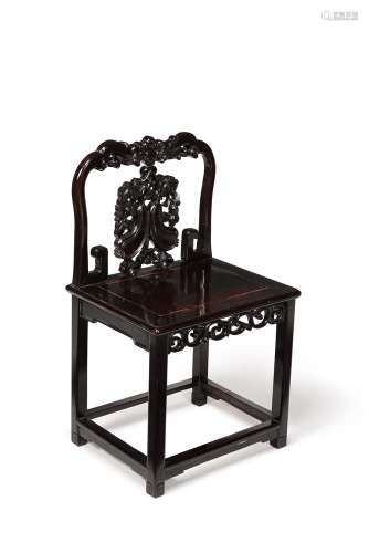 A Chinese hardwood side chair