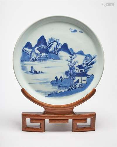 A Chinese blue and white dish