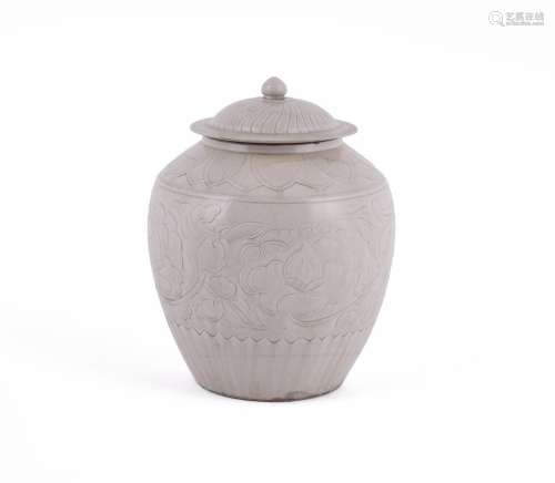 A Chinese Ding-type 'Lotus' cover jar