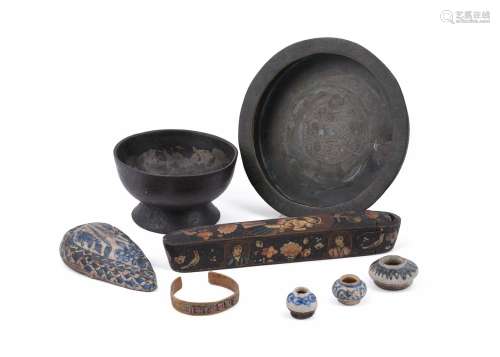 An Ottoman tinned brass footed bowl