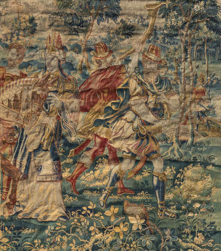 A Flemish historical tapestry (Alexander the Great before th...