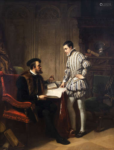 Hendrik Jacobus Scholten (1824-1907): Emperor Charles V, oil...