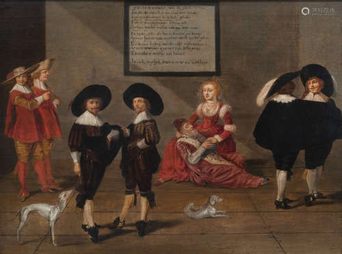 Dutch school: The riddle of Nijmegen, oil on panel, 17th C.