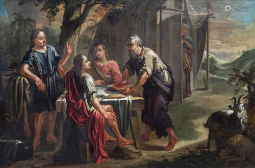 European school: The supper at Emmaus, oil on canvas, 18th/1...