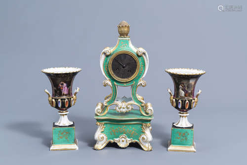 A three-piece Paris porcelain garniture, most probably Jacob...